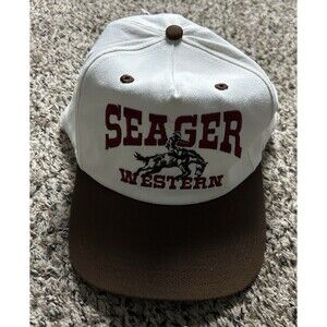 Seager Western Cowboy Hat Brown And Cream SnapBack Rodeo